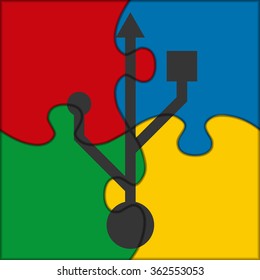 puzzle icon usb