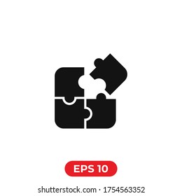 Puzzle icon vector.
