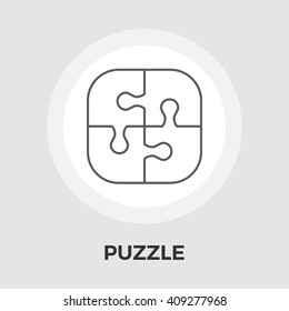 Puzzle icon vector. 
