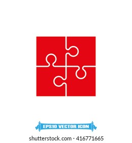 Puzzle icon vector.