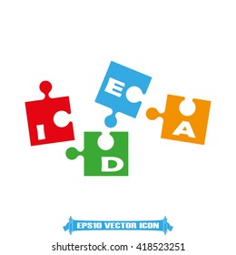Puzzle icon vector.