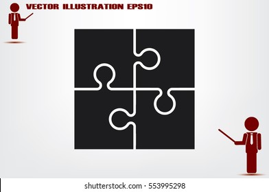 Puzzle Icon Vector.