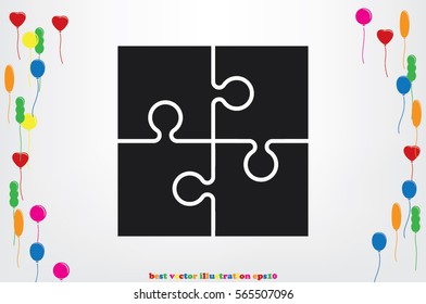 puzzle icon vector