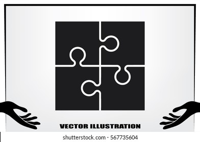 puzzle icon vector.