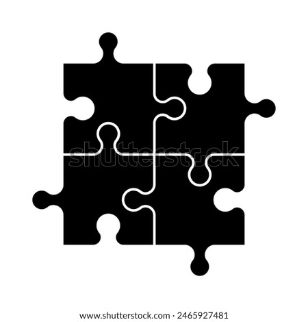 Puzzle icon. vector black puzzle icon on white background. Logo illustration. Jigsaw puzzle icon. Puzzle for web, information or presentation design, infographics.