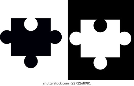 Puzzle Icon vector design black and white