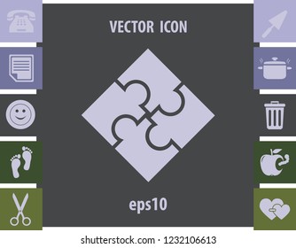 Puzzle icon, vector design element