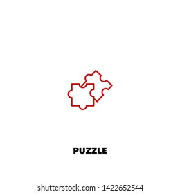 puzzle icon. puzzle vector design. sign design. red color