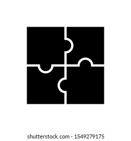 Puzzle icon vector design template in flat design