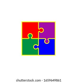 Puzzle icon vector  design template