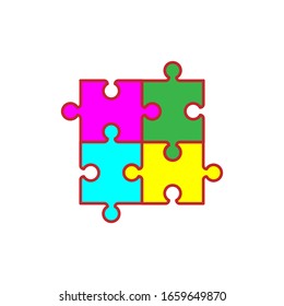 Puzzle icon vector  design template