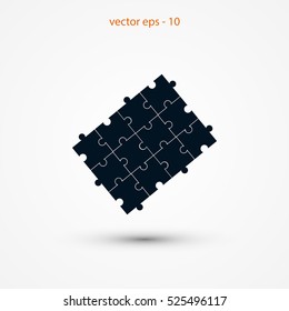 Puzzle icon vector, 

Vector EPS 10 illustration style