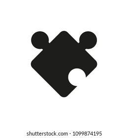 Puzzle icon vector, filled flat sign, solid pictogram isolated on white. Plugins symbol, logo illustration.
