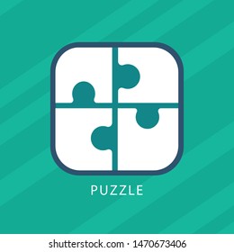 Puzzle icon vector, filled flat sign, solid pictograph isolated on white. Plugins symbol, logo illustration