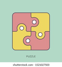 Puzzle icon vector, filled flat sign, solid pictograph isolated on white. solid color with outline concept.