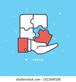 Puzzle icon vector, filled flat sign, solid pictogram isolated on white. Plugins symbol, logo illustration