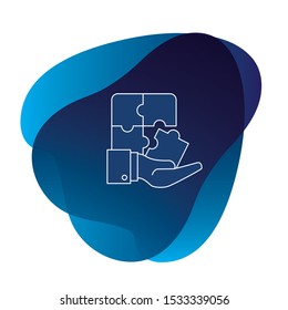 Puzzle icon vector, filled flat sign, solid pictogram isolated on white. Plugins symbol, logo illustration.