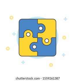 Puzzle icon vector, filled flat sign, solid pictogram isolated on white