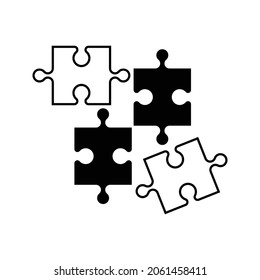 Puzzle icon vector, filled flat sign, solid pictogram isolated on white background. Plugins symbol, logo illustration