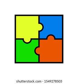 Puzzle icon vector in flat design template