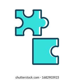 Puzzle icon vector in flat design template