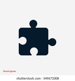 puzzle icon vector, flat design best vector icon