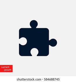 puzzle icon vector, flat design best vector icon