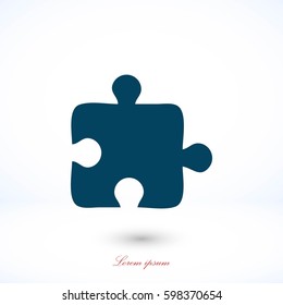 puzzle icon vector, flat design best vector icon 