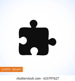 puzzle icon vector, flat design best vector icon 