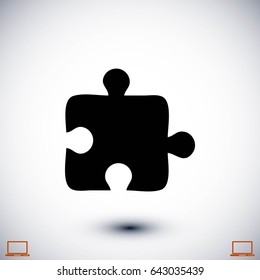 puzzle icon vector, flat design best vector icon 