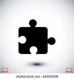 puzzle icon vector, flat design best vector icon