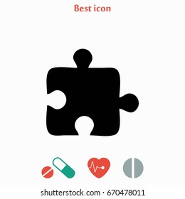 puzzle icon vector, flat design best vector icon 