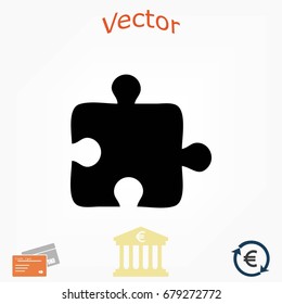 puzzle icon vector, flat design best vector icon 
