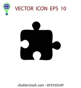 puzzle icon vector, flat design best vector icon 