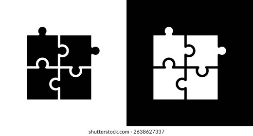 Puzzle icon Vector in flat style. Collection silhouettes