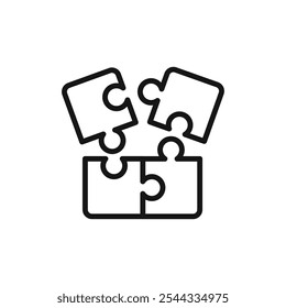 Puzzle icon Vector flat thin line illustration