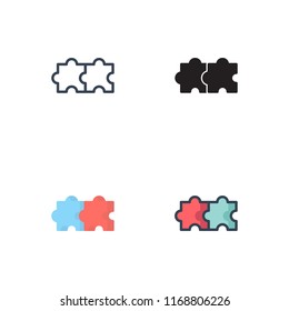 puzzle icon vector with four different styles