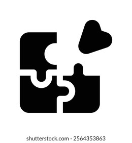 puzzle icon. vector glyph icon for your website, mobile, presentation, and logo design.