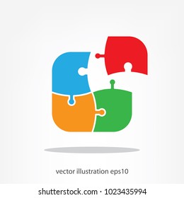 puzzle icon, vector illustration