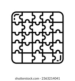 Puzzle icon in vector. Illustration