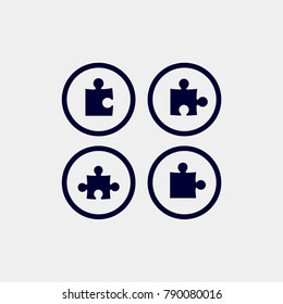 puzzle icon, vector illustration