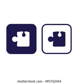 Puzzle icon vector illustration. Blue and white