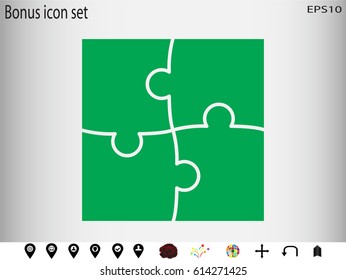 puzzle icon, vector illustration eps10