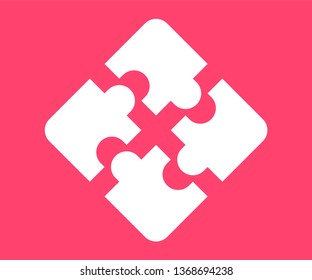 Puzzle icon. Vector illustration in flat style.