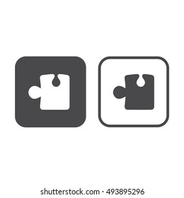 Puzzle icon vector illustration. Gray and white