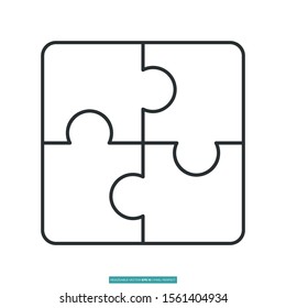 Puzzle icon vector illustration logo template for many purpose. Isolated on white background.