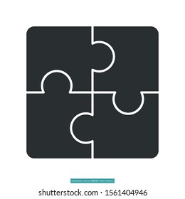 Puzzle icon vector illustration logo template for many purpose. Isolated on white background.