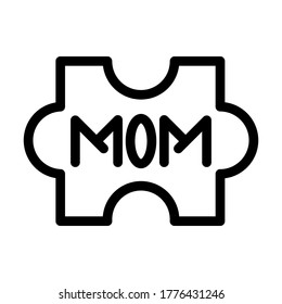 puzzle icon vector illustration outline style