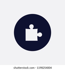 puzzle icon, vector illustration. round flat icon