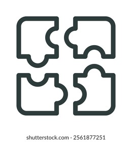 Puzzle icon vector illustration. Simple line style